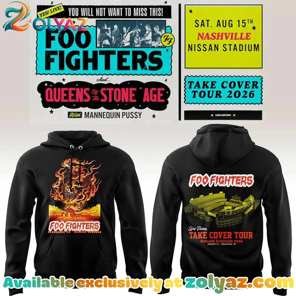 FF Take Cover Tour Nashville TN Shirt & Hoodie (Style 3)