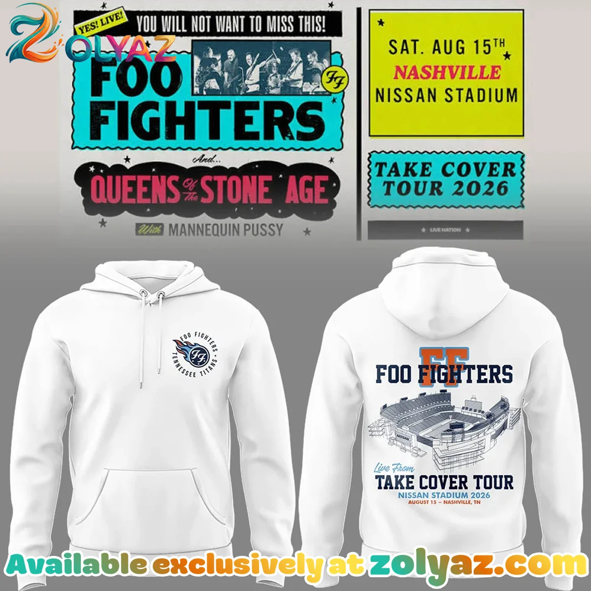 FF Take Cover Tour Nashville TN T-Shirt & Hoodie (Release 6)