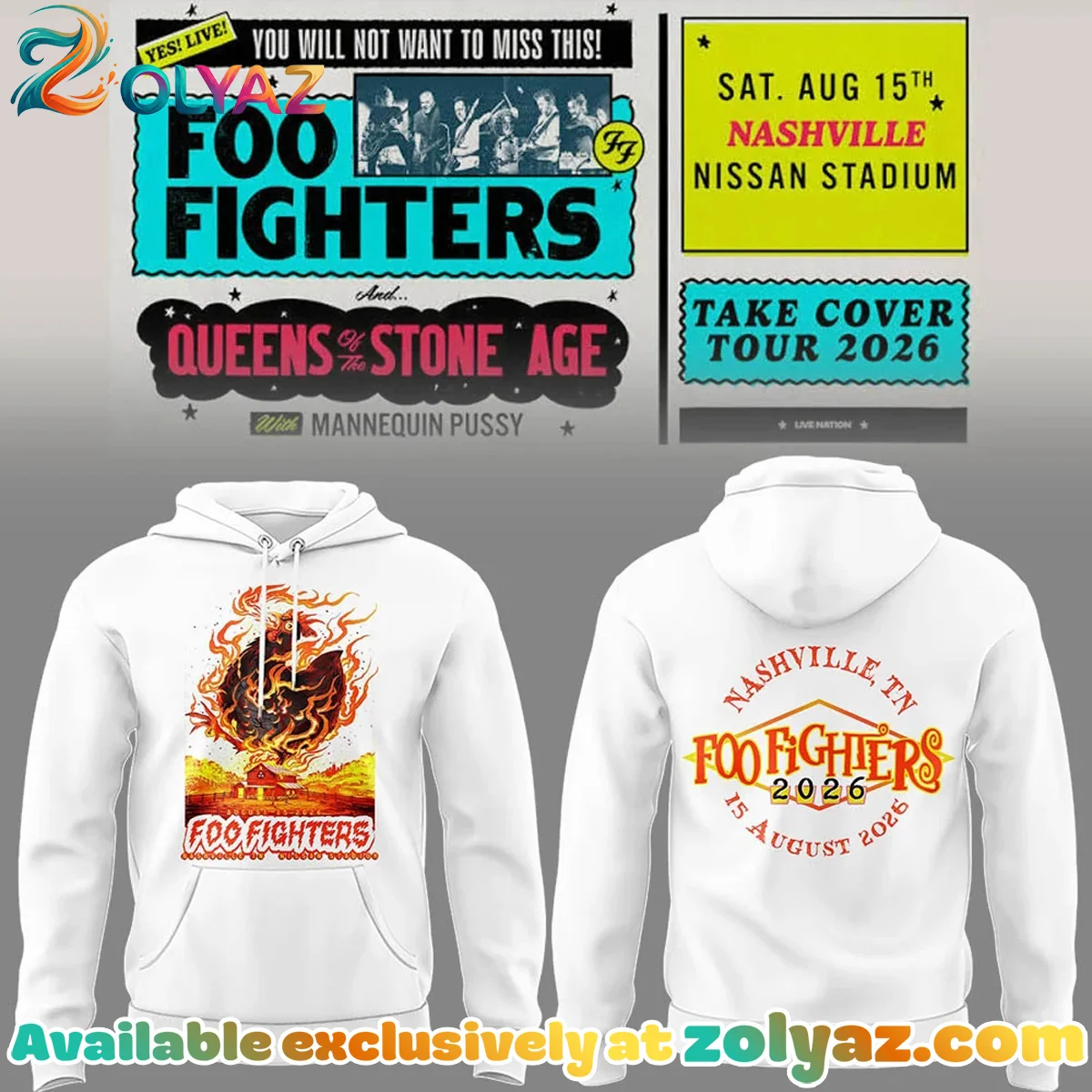 FF Take Cover Tour Nashville TN Shirt & Hoodie (Style 5)