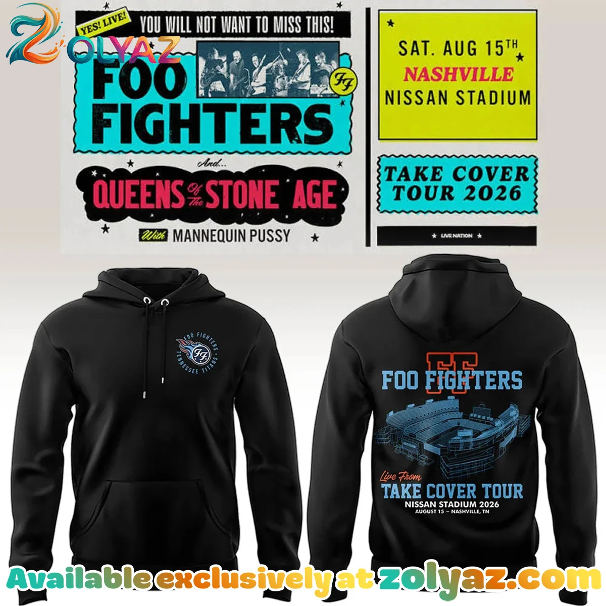 FF Take Cover Tour Nashville TN Shirt & Hoodie (Design 1)