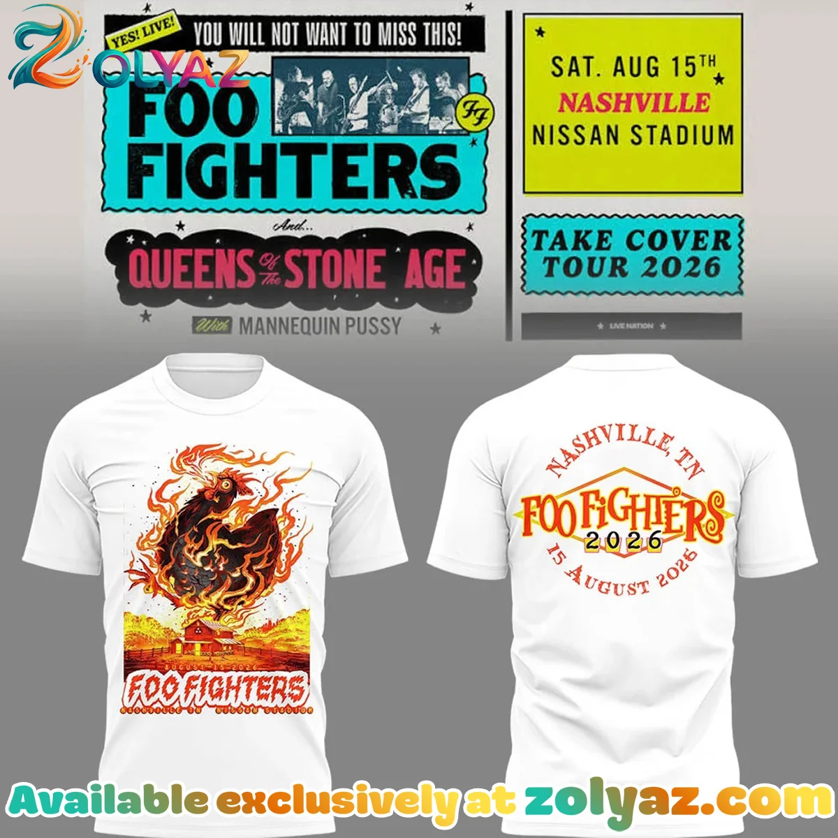FF Take Cover Tour Nashville TN T-Shirt & Hoodie [Drop 10]