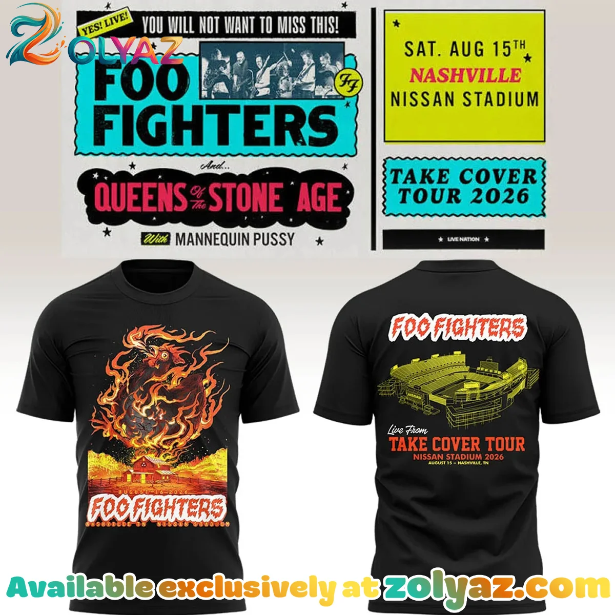 FF Take Cover Tour Nashville TN Shirt & Hoodie (Release 8)