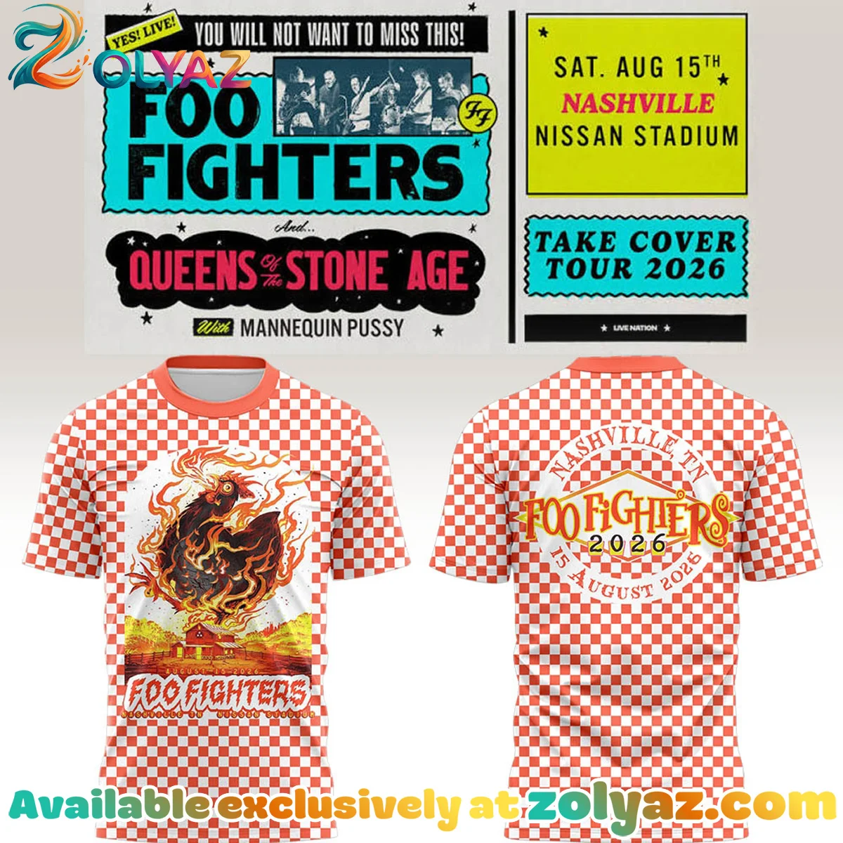 FF Take Cover Tour Nashville TN Shirt & Hoodie (Style 14)