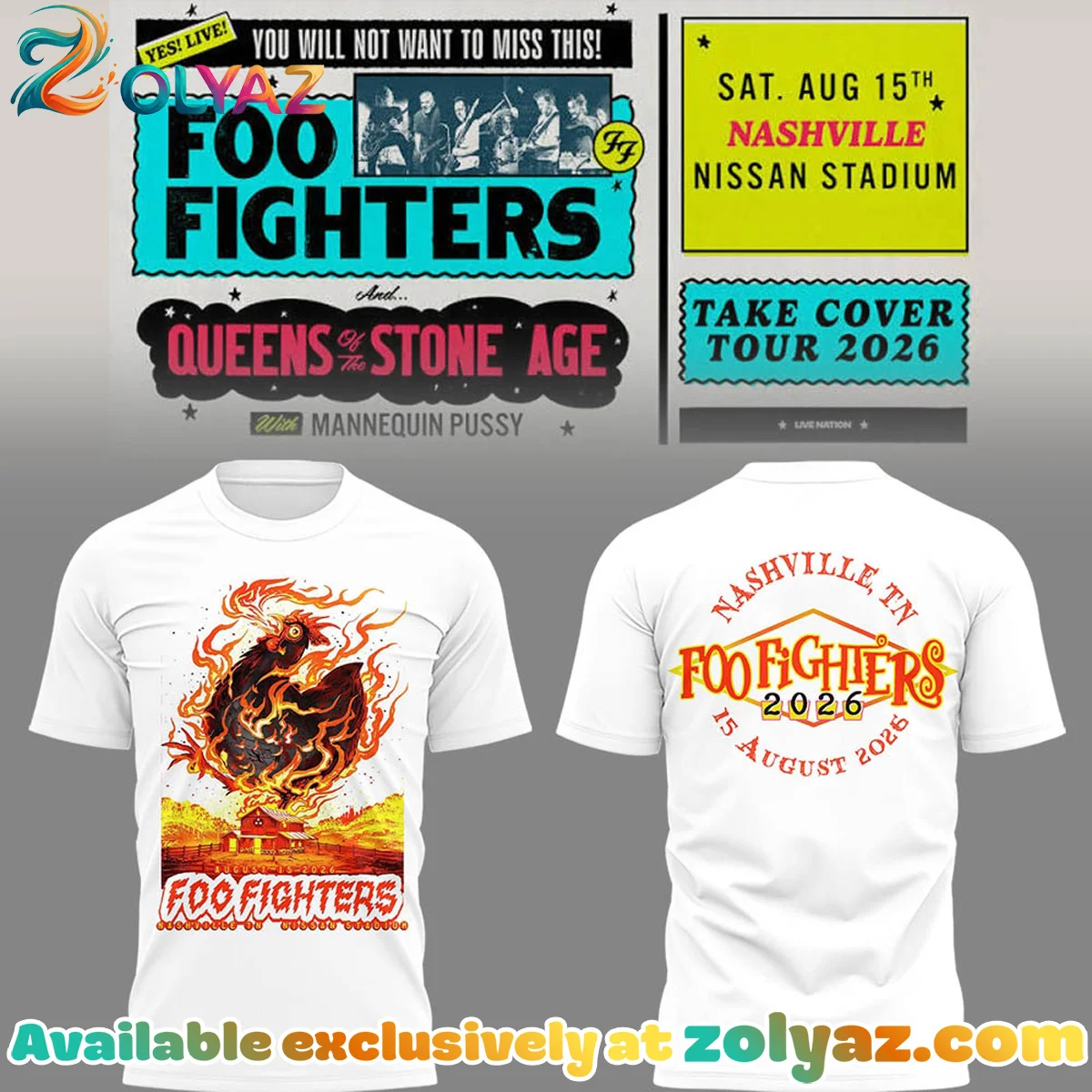 FF Take Cover Tour Nashville TN T-Shirt & Hoodie (Style 15)
