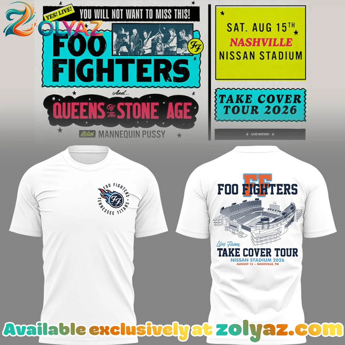FF Take Cover Tour Nashville TN Shirt & Hoodie [Batch 18]