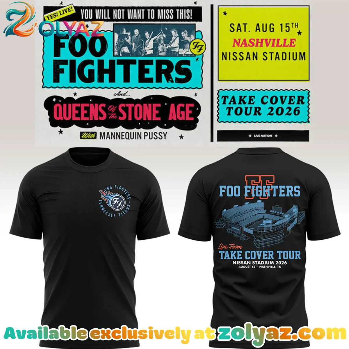 FF Take Cover Tour Nashville TN Shirt & Hoodie (Style 19)