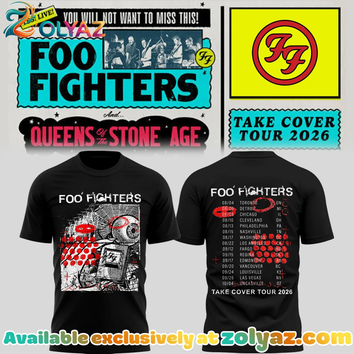 FF Take Cover Tour Shirt & Hoodie [Batch 9]