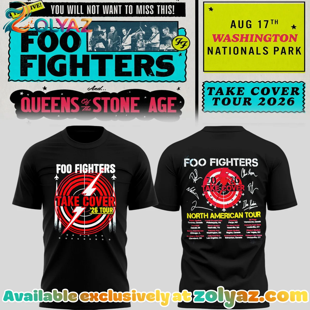 FF Take Cover Tour Shirt & Hoodie (Release 14)