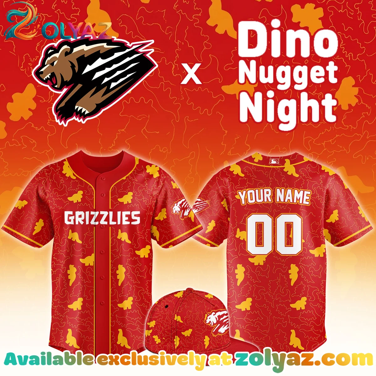 Fresno Grizzlies Dino Nugget Night Jersey