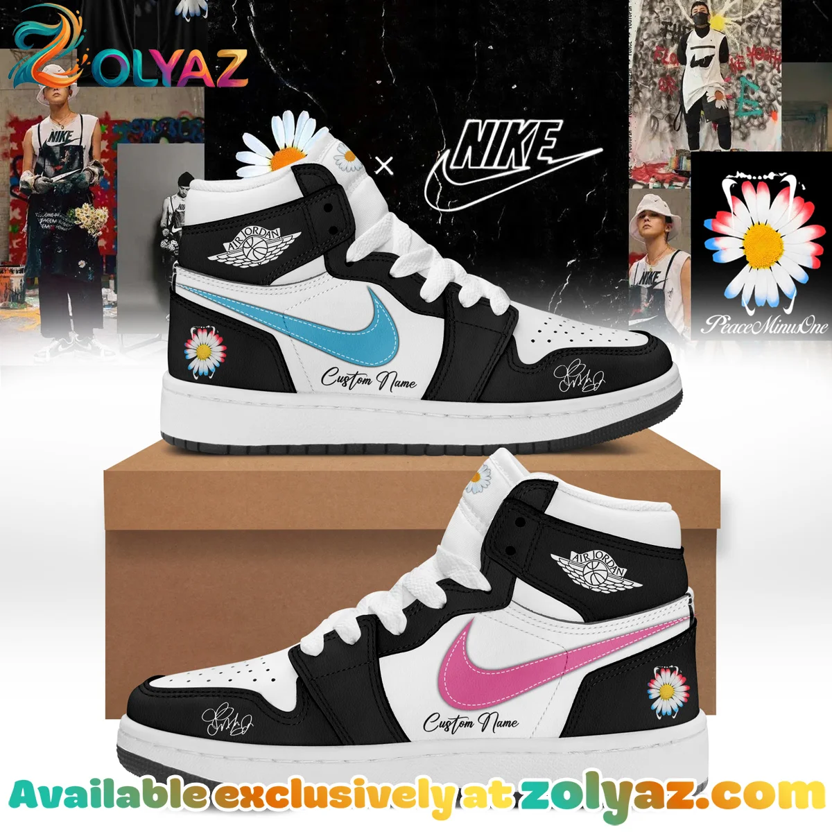 G-Dragon PEACEMINUSONE Custom Air Force 1 & Jordan 1 Shoes (Release 5)