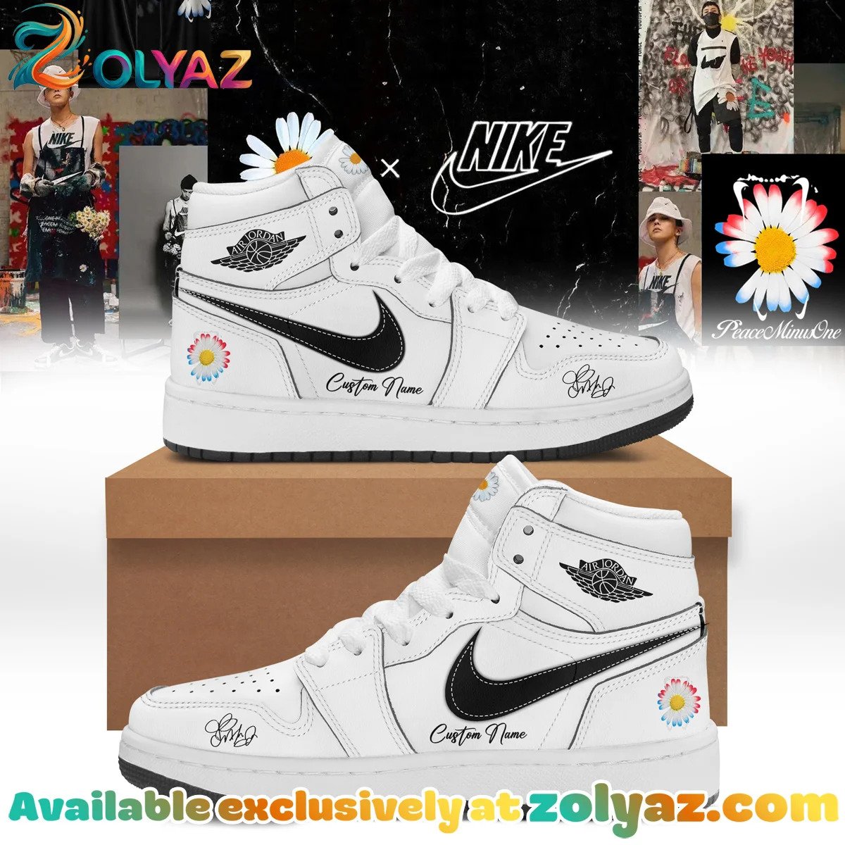 G-Dragon PEACEMINUSONE Custom Air Force 1 & Jordan 1 Shoes (Release 7)