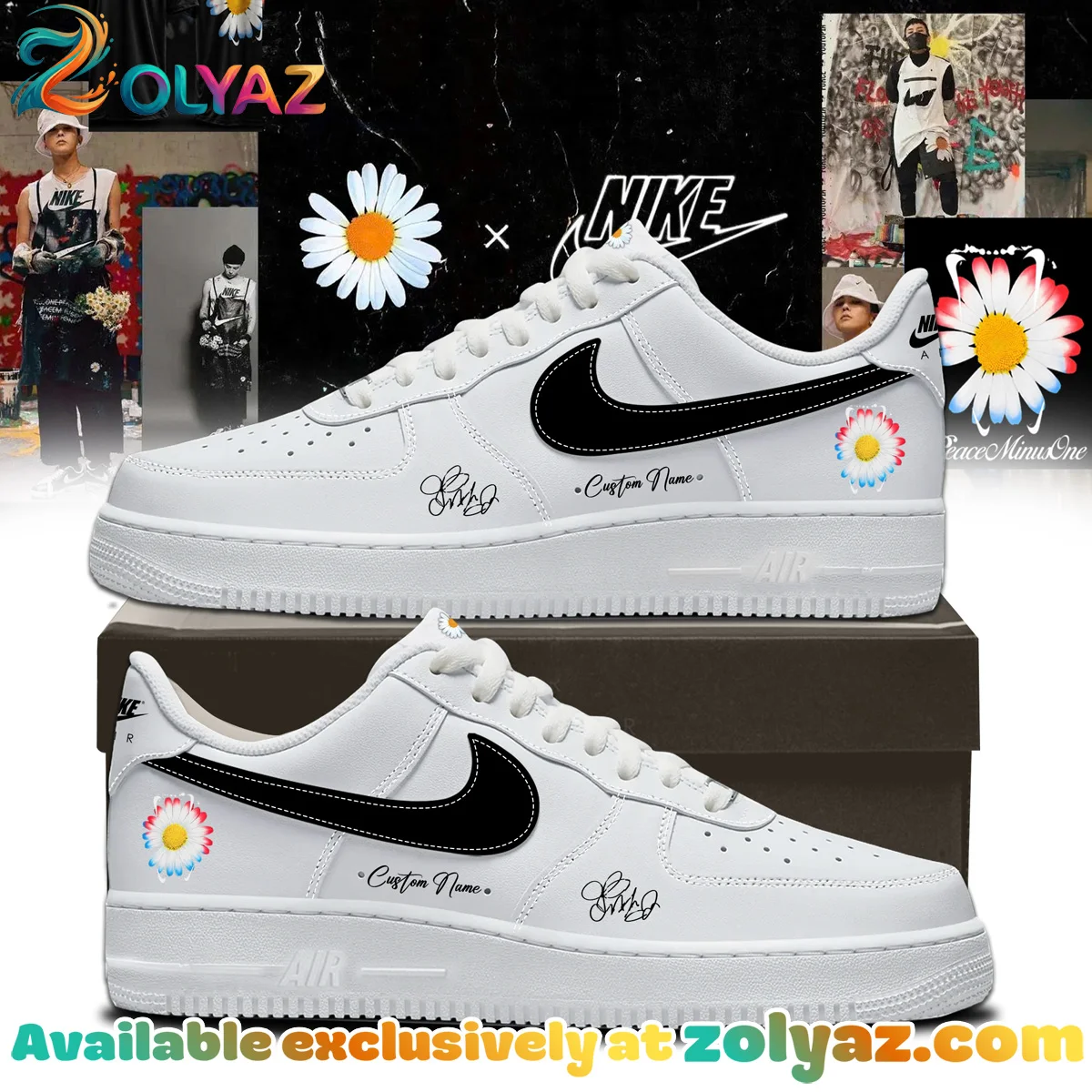 G-Dragon PEACEMINUSONE Custom Air Force 1 & Jordan 1 Shoes - Variant 6