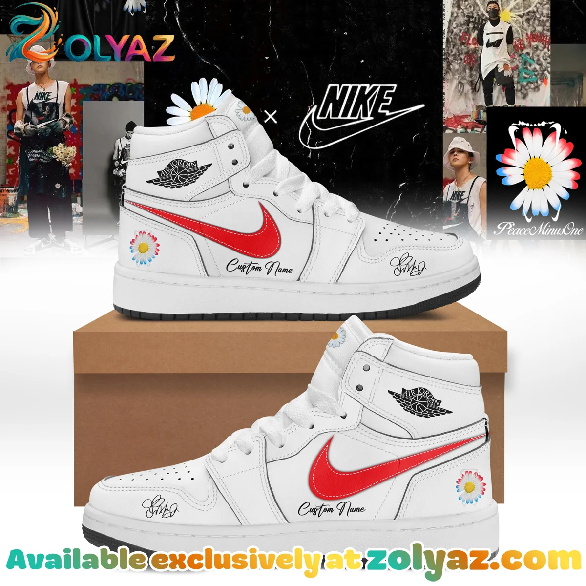 G-Dragon PEACEMINUSONE Custom Air Force 1 & Jordan 1 Shoes (Release 11)