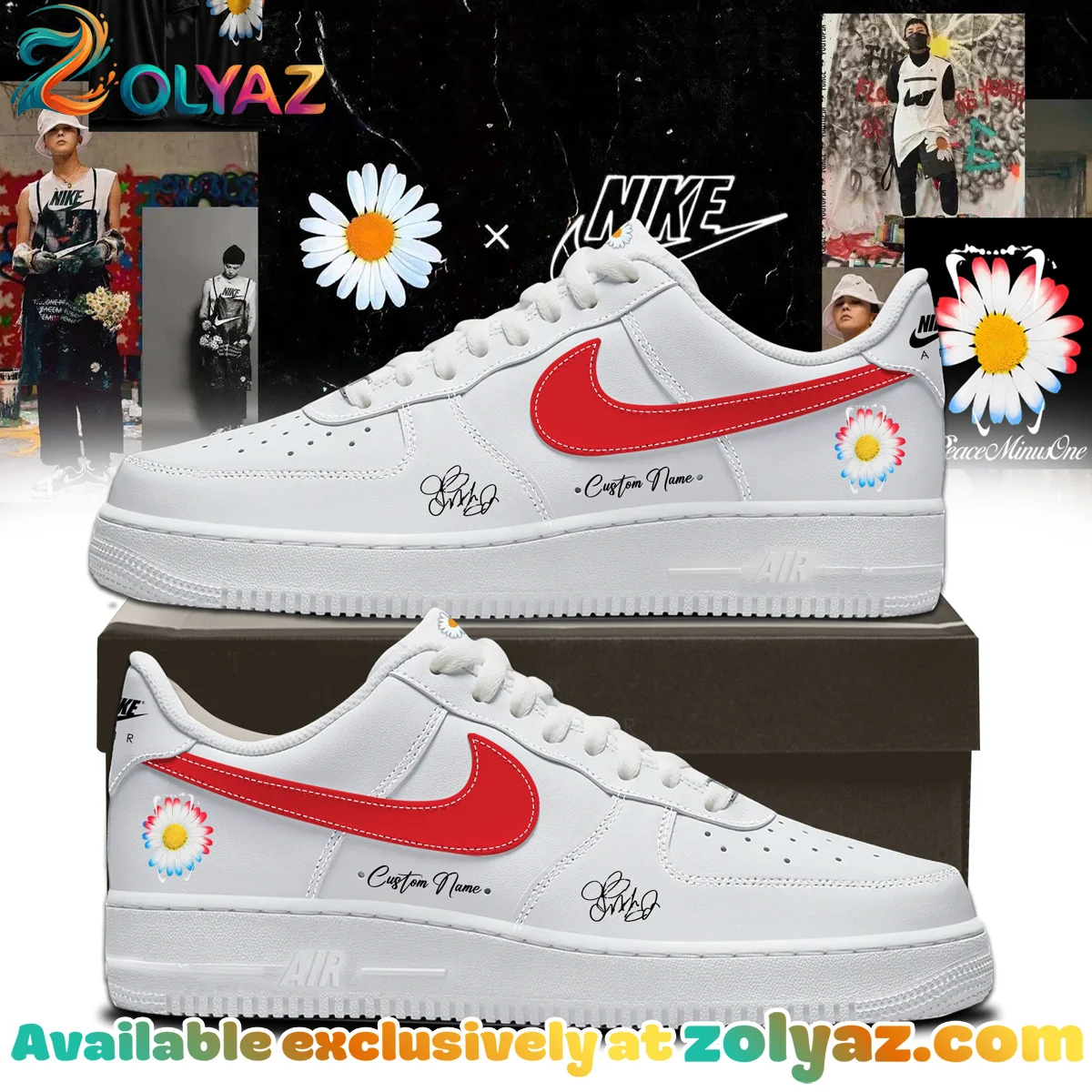 G-Dragon PEACEMINUSONE Custom Air Force 1 & Jordan 1 Shoes (Release 10)