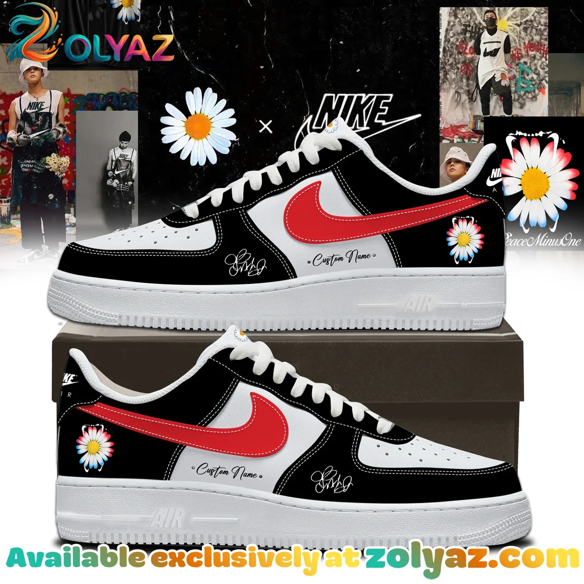 G-Dragon PEACEMINUSONE Custom Air Force 1 & Jordan 1 Shoes (Release 12)