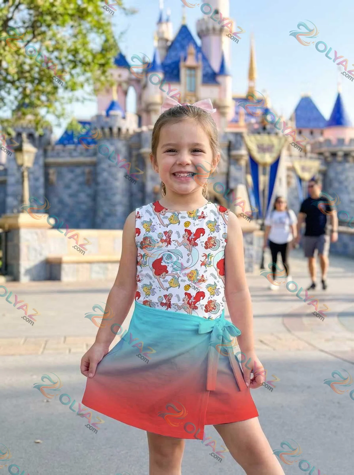 Girls Ariel Mermaid Athletic Dress - Tennis Dress Skirt, Family Matching Disney Outfit Girls Ariel Mermaid Athletic Dress - Tennis Dress Skirt, Family Matching Disney Outfit