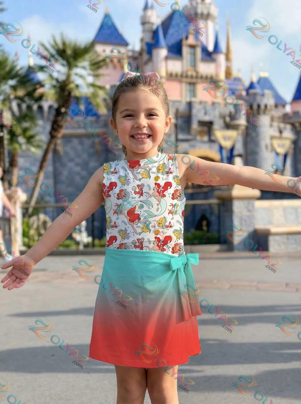 Girls Ariel Mermaid Athletic Dress - Tennis Dress Skirt, Family Matching Disney Outfit Girls Ariel Mermaid Athletic Dress - Tennis Dress Skirt, Family Matching Disney Outfit