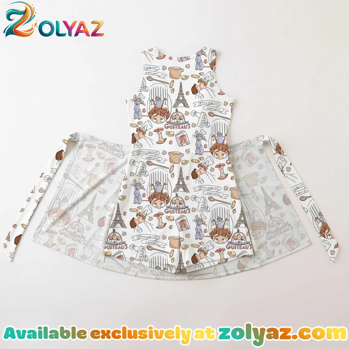 Girls Chef Remy Athletic Dress - Tennis Dress Skirt, Family Matching Disney Outfit Girls Chef Remy Athletic Dress - Tennis Dress Skirt, Family Matching Disney Outfit