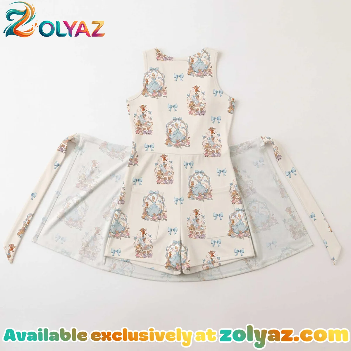 Girls Cinderella Coquette Athletic Dress - Tennis Dress Skirt, Family Matching Disney Outfit Girls Cinderella Coquette Athletic Dress - Tennis Dress Skirt, Family Matching Disney Outfit