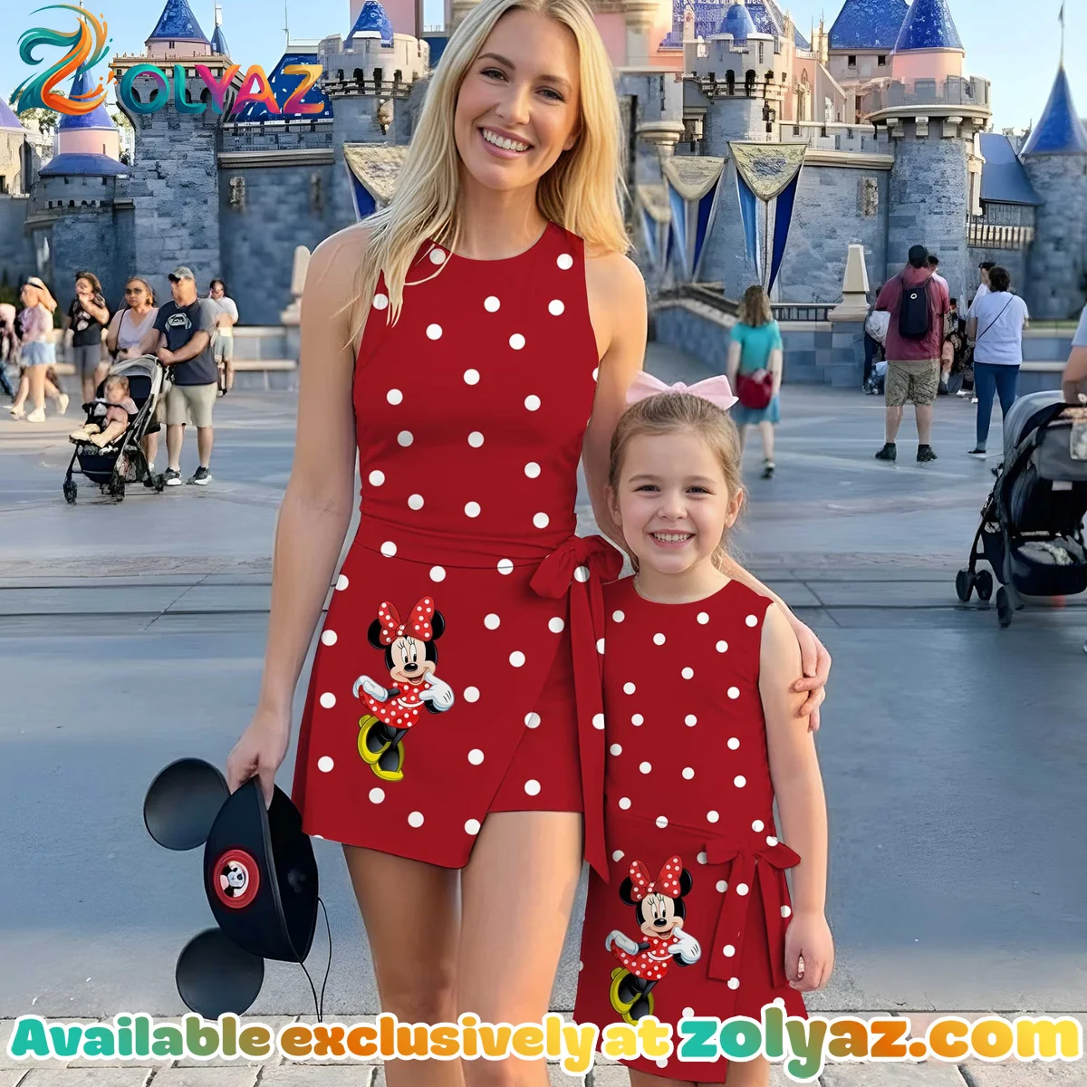 Girls Classic Minnie Red Polka Dot Athletic Dress - Tennis Dress Skirt, Family Matching Disney Outfit