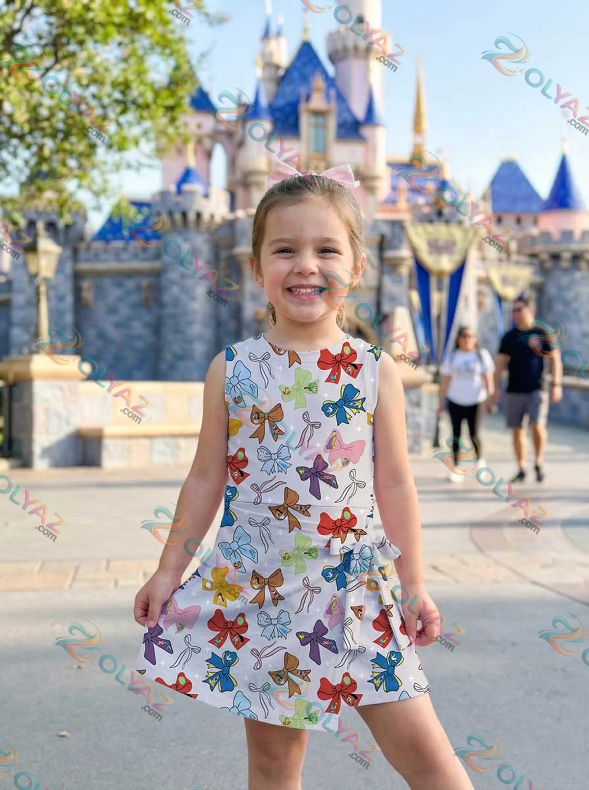 Girls Colorful Bow Athletic Dress - Tennis Dress Skirt, Family Matching Outfit Girls Colorful Bow Athletic Dress - Tennis Dress Skirt, Family Matching Outfit