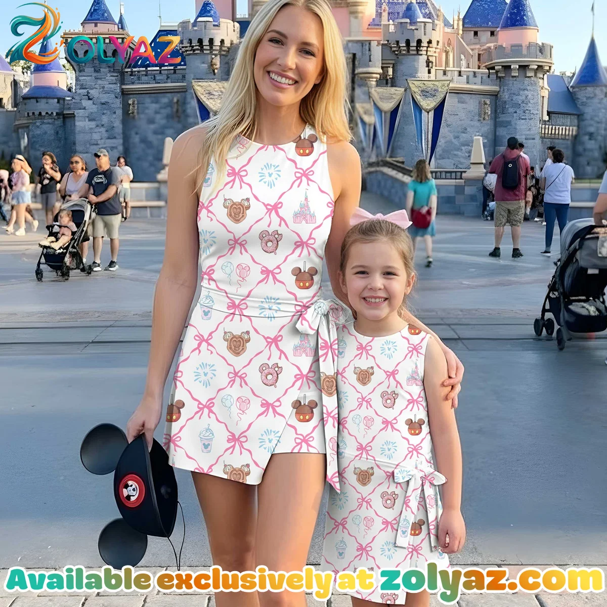 Girls Coquette Bow Mickey Icons Athletic Dress - Tennis Dress Skirt, Family Matching Disney Outfit