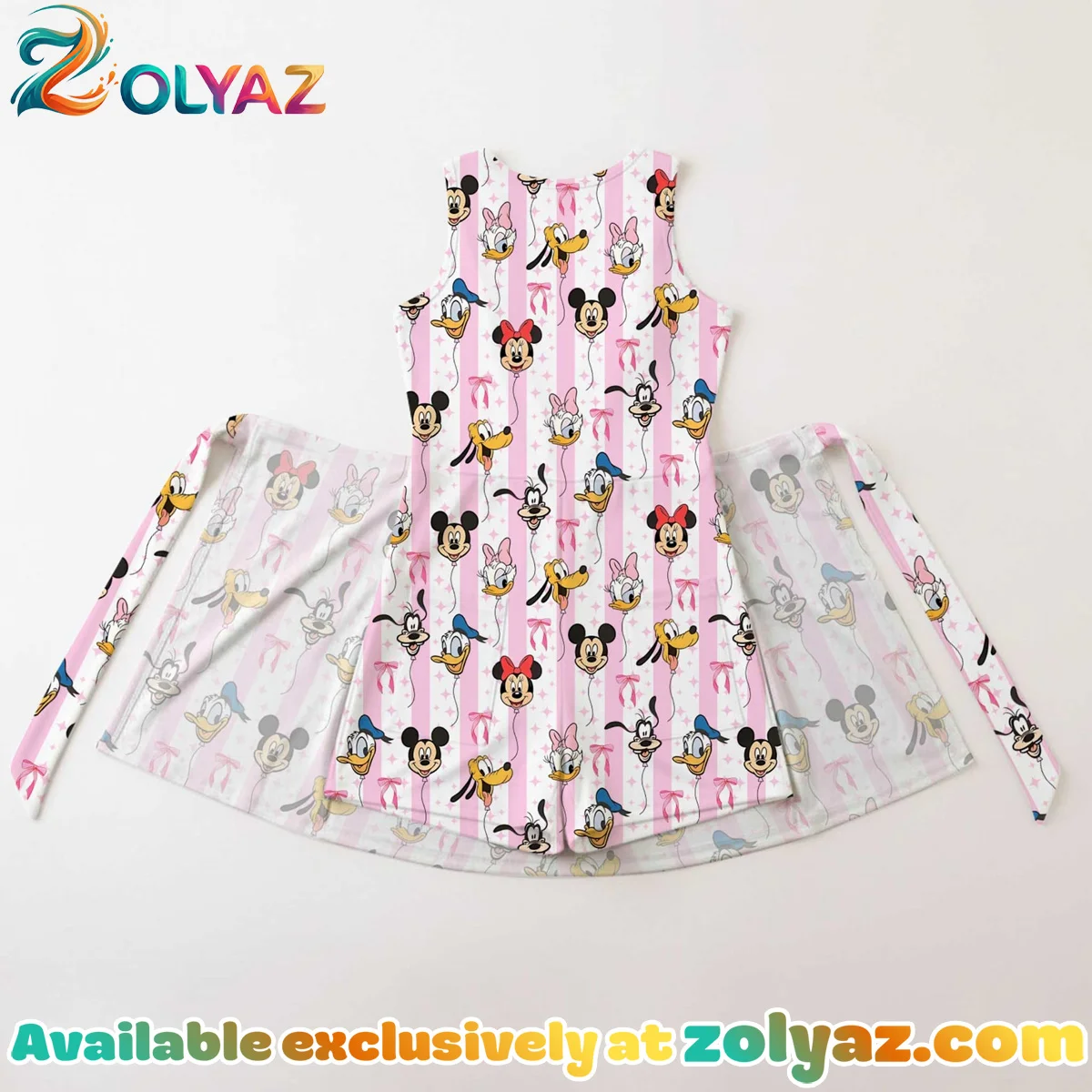 Girls Coquette Mickey Balloons Athletic Dress - Tennis Dress Skirt, Family Matching Disney Outfit Girls Coquette Mickey Balloons Athletic Dress - Tennis Dress Skirt, Family Matching Disney Outfit