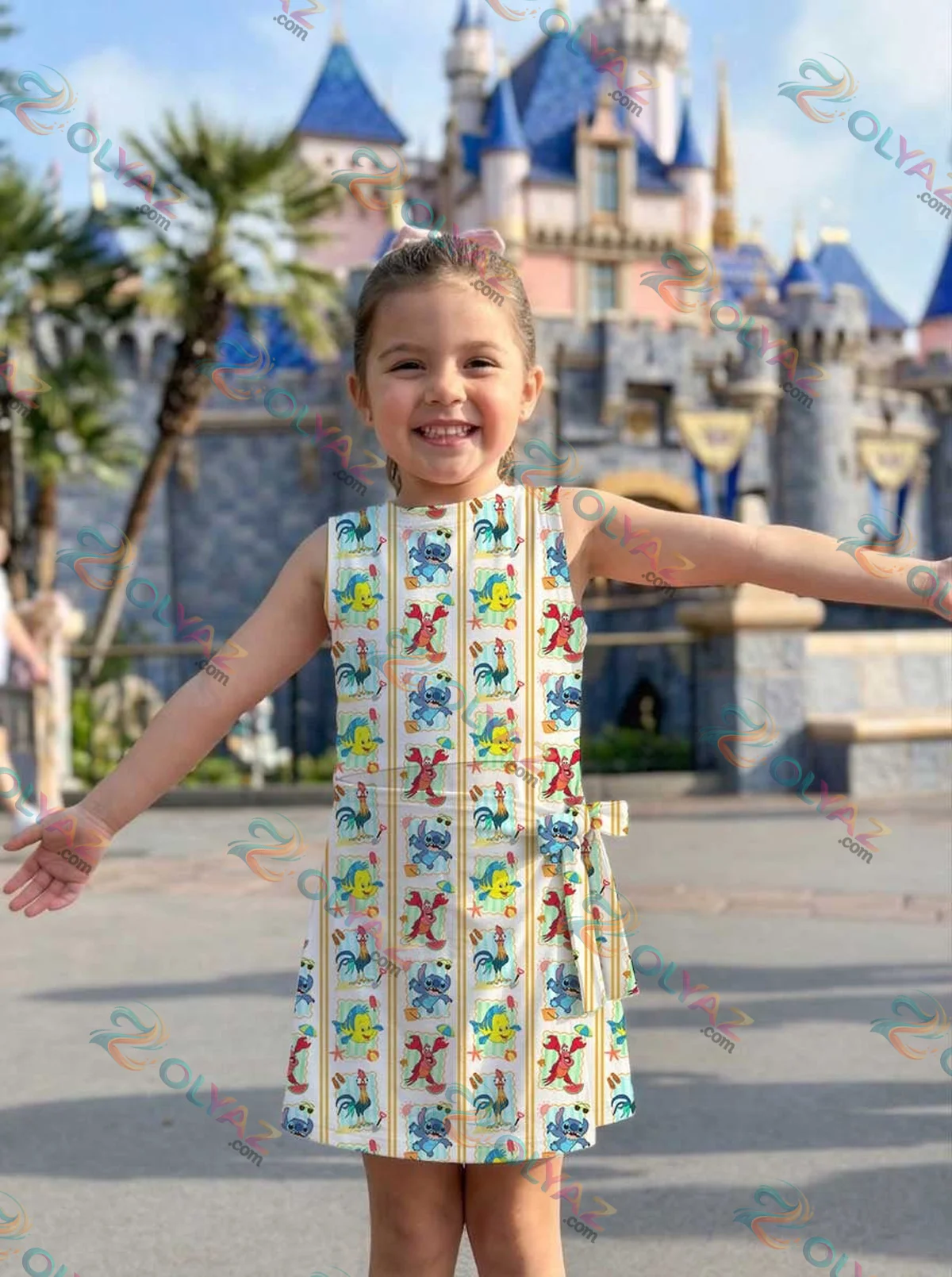 Girls Disney Ariel The Little Mermaid Stripe Athletic Dress - Tennis Dress Skirt, Family Matching Outfit Girls Disney Ariel The Little Mermaid Stripe Athletic Dress - Tennis Dress Skirt, Family Matching Outfit