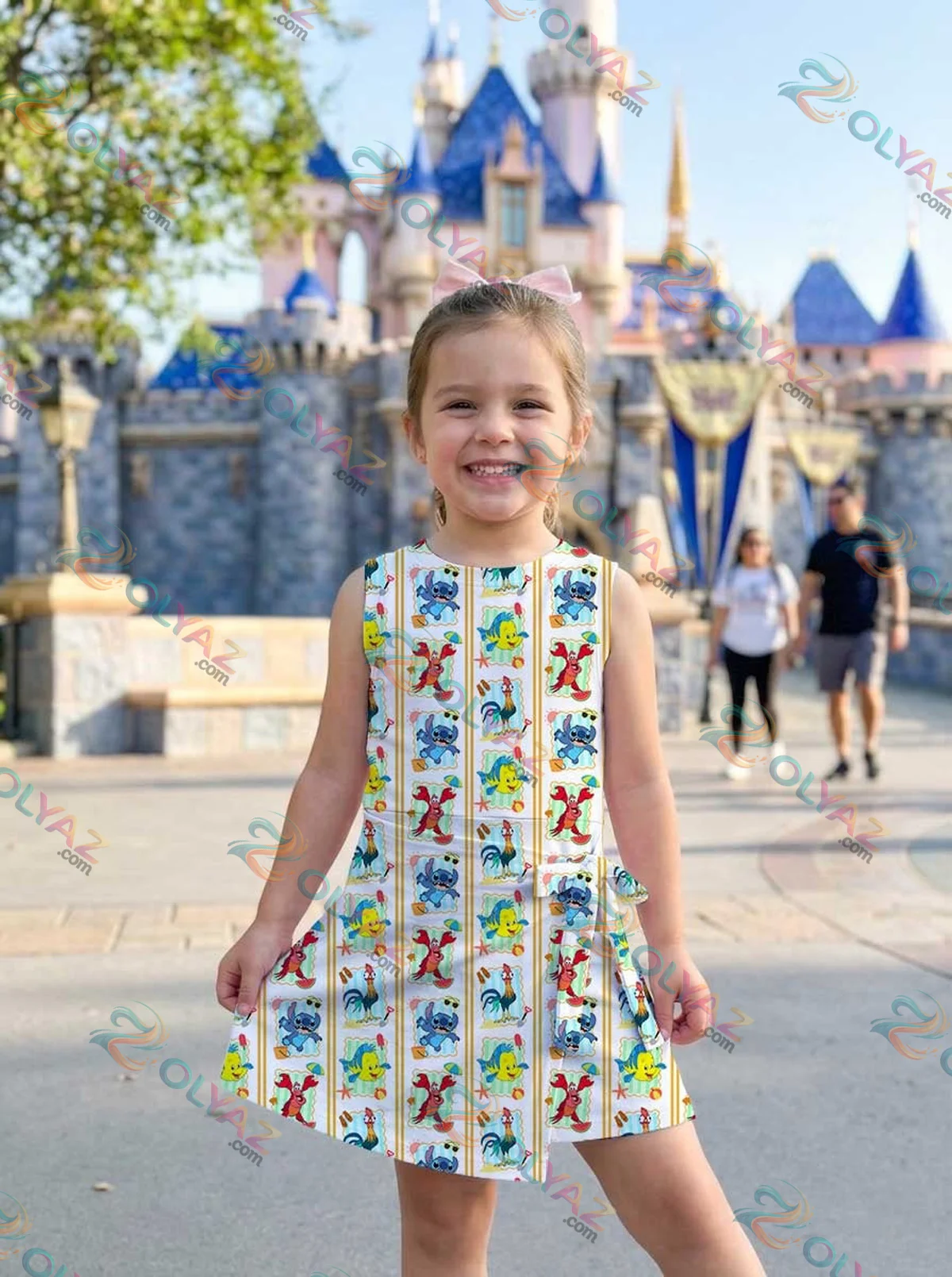 Girls Disney Ariel The Little Mermaid Stripe Athletic Dress - Tennis Dress Skirt, Family Matching Outfit Girls Disney Ariel The Little Mermaid Stripe Athletic Dress - Tennis Dress Skirt, Family Matching Outfit