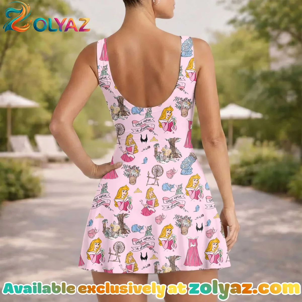 Girls Disney Aurora Sleeping Beauty Pink Princess Athletic Dress - Tennis Dress Skirt, Family Matching Outfit Girls Disney Aurora Sleeping Beauty Pink Princess Athletic Dress - Tennis Dress Skirt, Family Matching Outfit