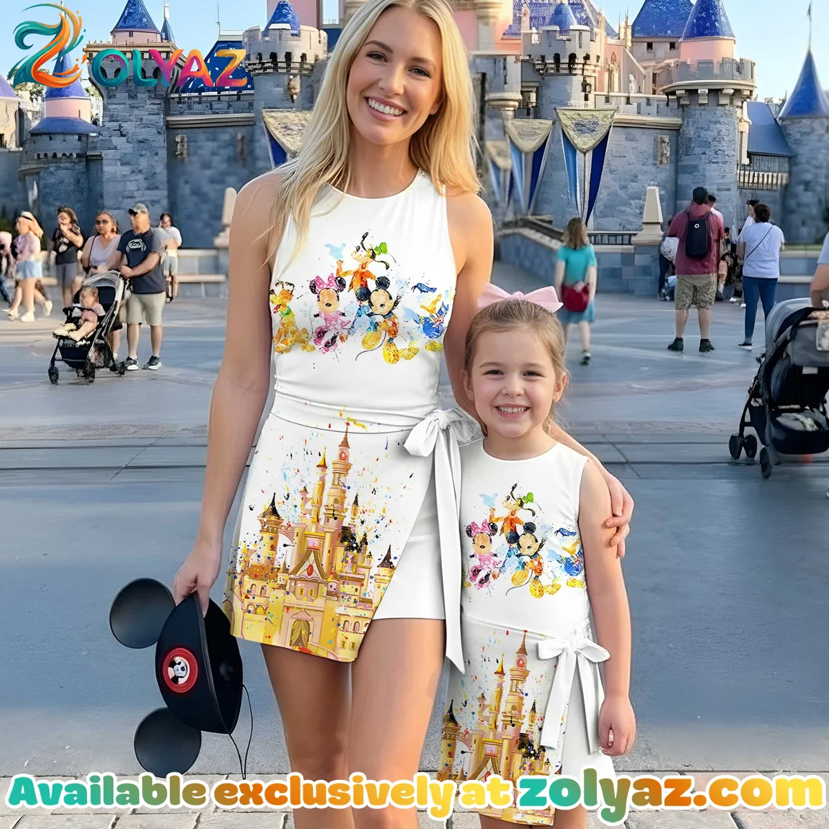 Girls Disney Characters Castle Athletic Dress - Tennis Dress Skirt, Family Matching Outfit