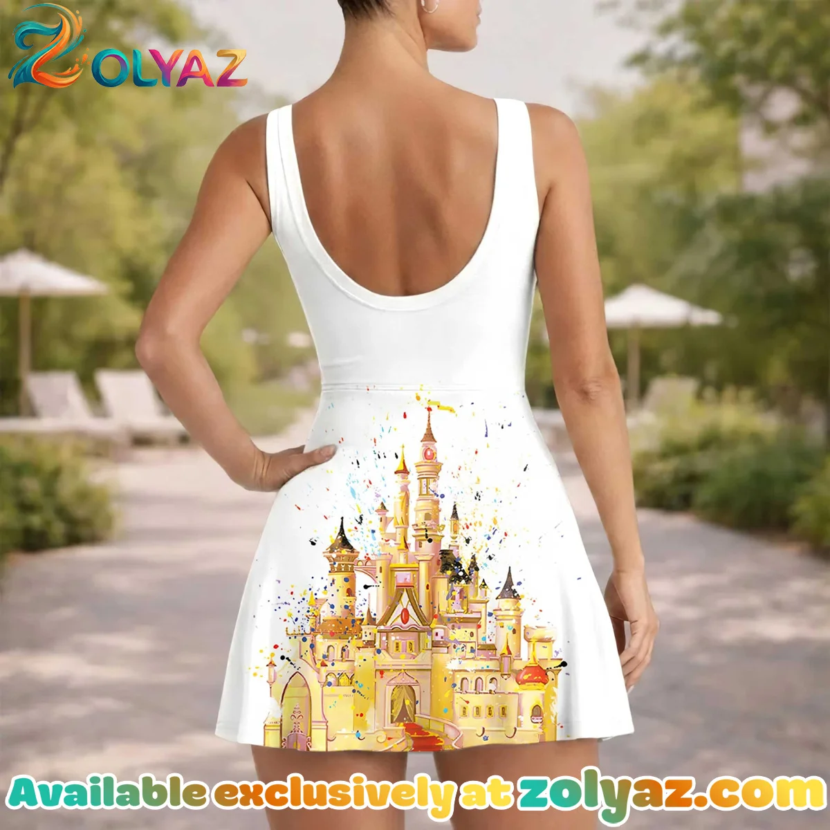 Girls Disney Characters Castle Athletic Dress - Tennis Dress Skirt, Family Matching Outfit Girls Disney Characters Castle Athletic Dress - Tennis Dress Skirt, Family Matching Outfit