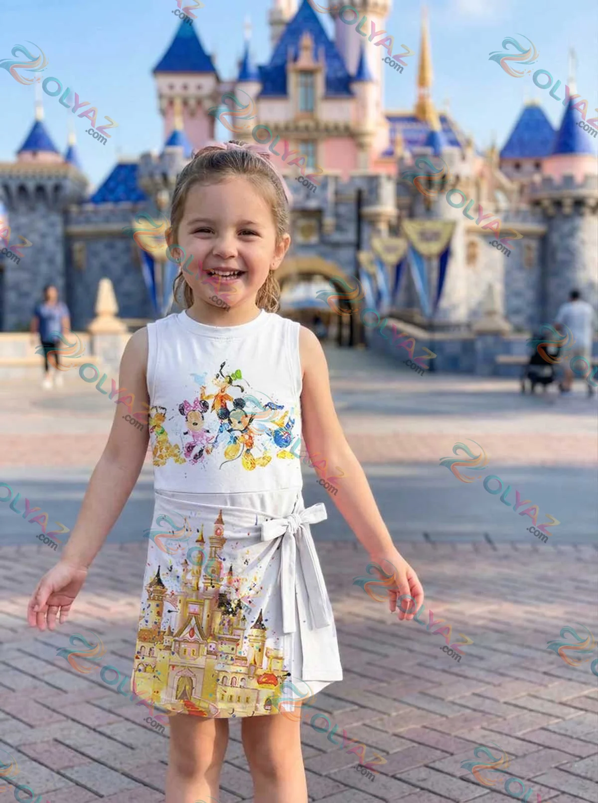 Girls Disney Characters Castle Athletic Dress - Tennis Dress Skirt, Family Matching Outfit Girls Disney Characters Castle Athletic Dress - Tennis Dress Skirt, Family Matching Outfit
