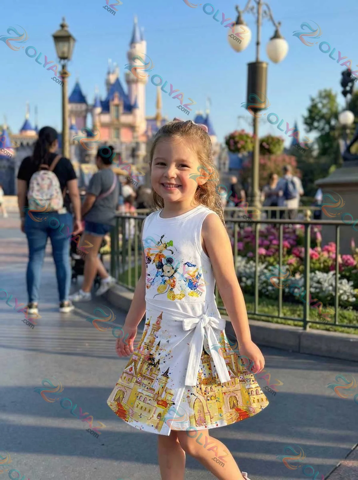 Girls Disney Characters Castle Athletic Dress - Tennis Dress Skirt, Family Matching Outfit Girls Disney Characters Castle Athletic Dress - Tennis Dress Skirt, Family Matching Outfit