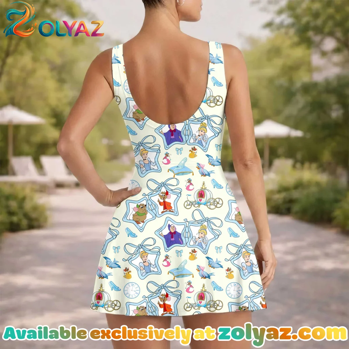 Girls Disney Cinderella Blue Bow Athletic Dress - Tennis Dress Skirt, Family Matching Outfit Girls Disney Cinderella Blue Bow Athletic Dress - Tennis Dress Skirt, Family Matching Outfit