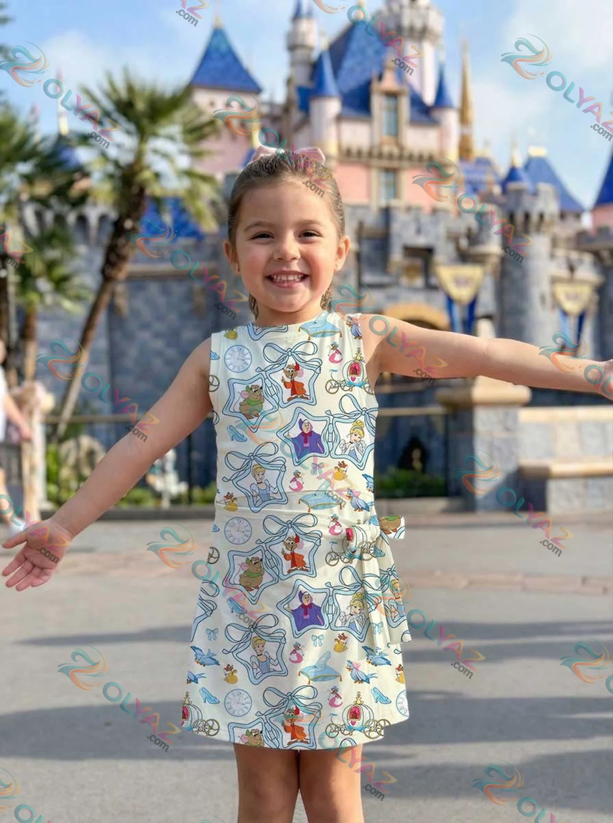Girls Disney Cinderella Blue Bow Athletic Dress - Tennis Dress Skirt, Family Matching Outfit Girls Disney Cinderella Blue Bow Athletic Dress - Tennis Dress Skirt, Family Matching Outfit