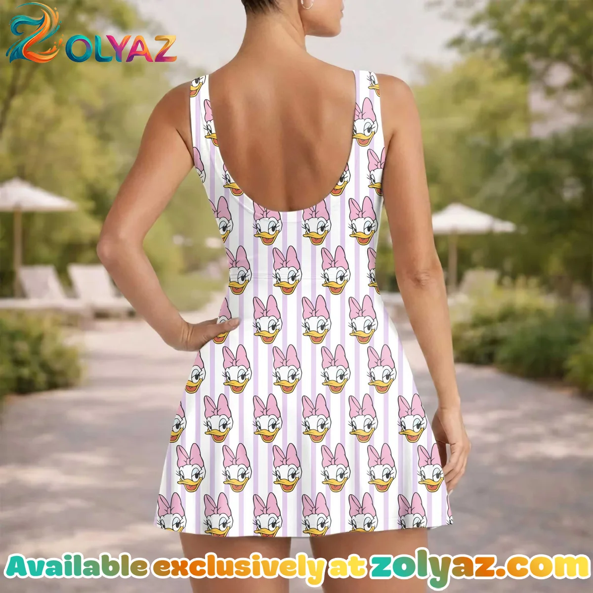 Girls Disney Daisy Duck Pink Stripe Athletic Dress - Tennis Dress Skirt, Family Matching Outfit Girls Disney Daisy Duck Pink Stripe Athletic Dress - Tennis Dress Skirt, Family Matching Outfit