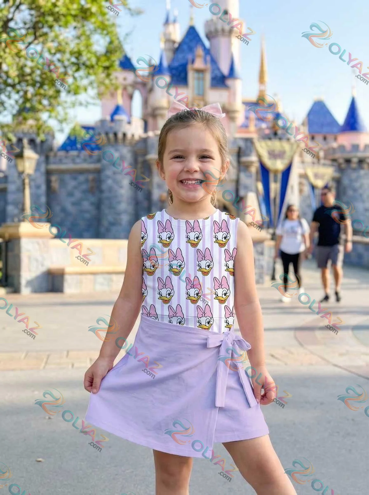 Girls Disney Daisy Duck Pink Stripe Athletic Dress - Tennis Dress Skirt, Family Matching Outfit Girls Disney Daisy Duck Pink Stripe Athletic Dress - Tennis Dress Skirt, Family Matching Outfit