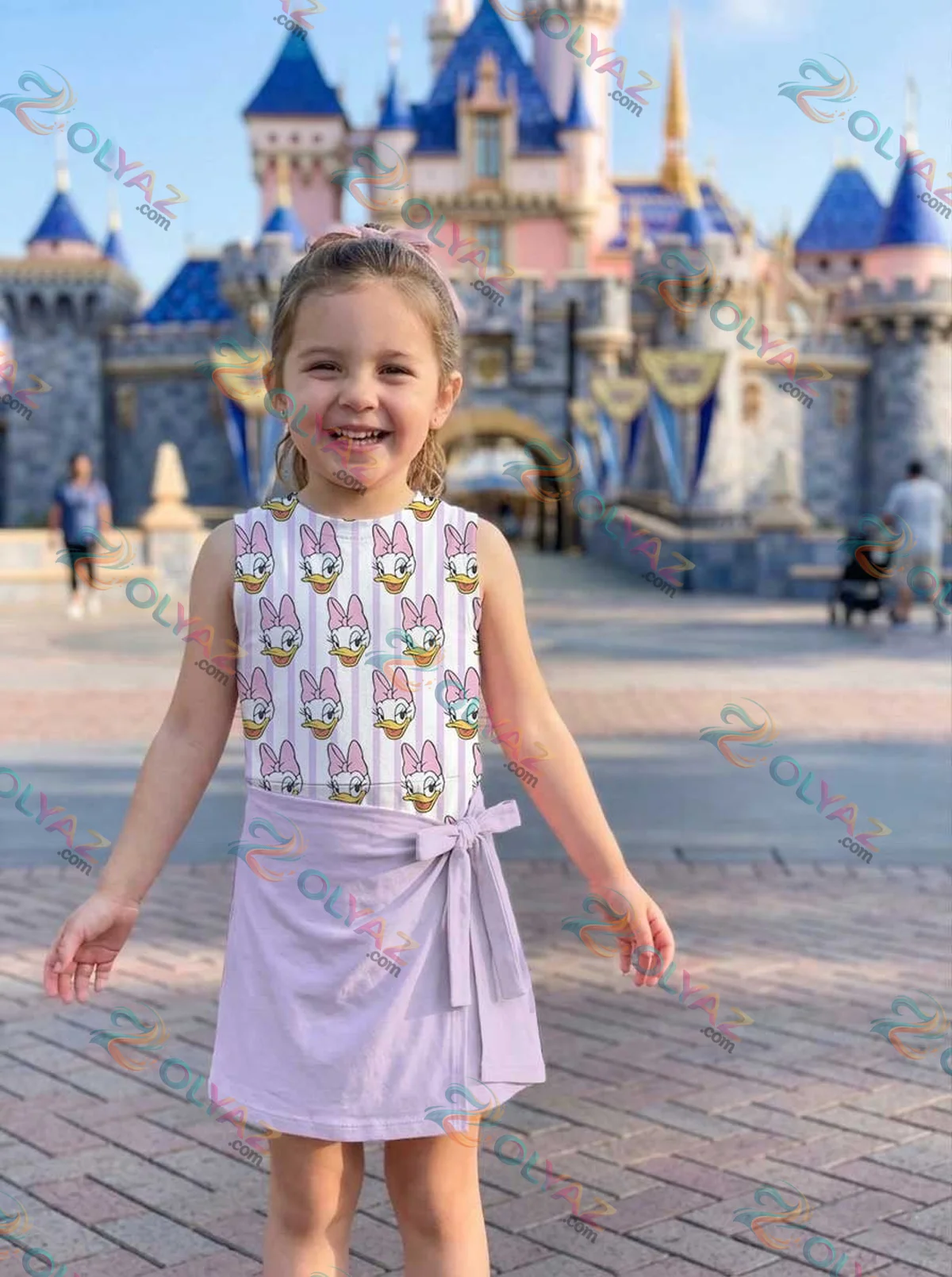 Girls Disney Daisy Duck Pink Stripe Athletic Dress - Tennis Dress Skirt, Family Matching Outfit Girls Disney Daisy Duck Pink Stripe Athletic Dress - Tennis Dress Skirt, Family Matching Outfit