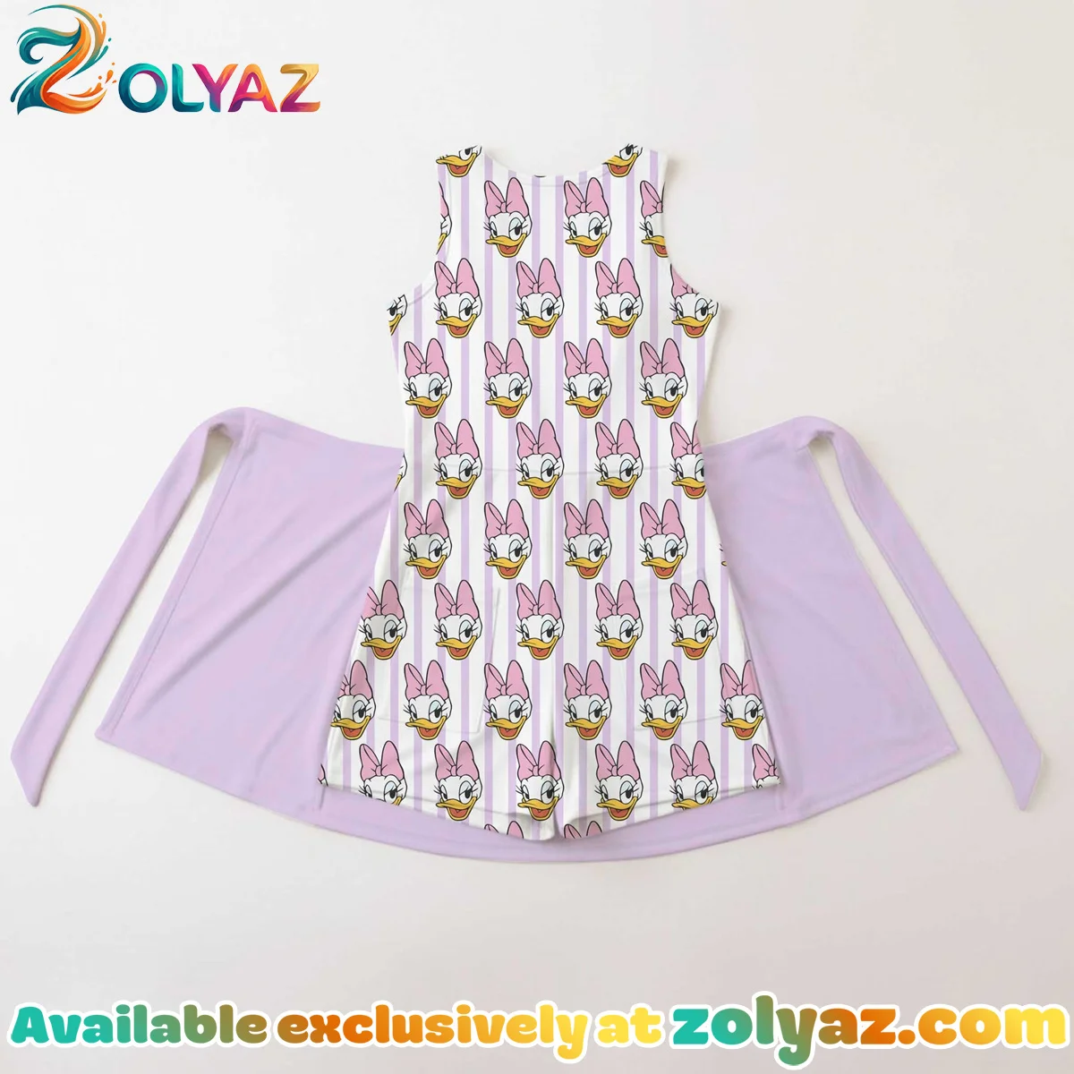 Girls Disney Daisy Duck Pink Stripe Athletic Dress - Tennis Dress Skirt, Family Matching Outfit Girls Disney Daisy Duck Pink Stripe Athletic Dress - Tennis Dress Skirt, Family Matching Outfit