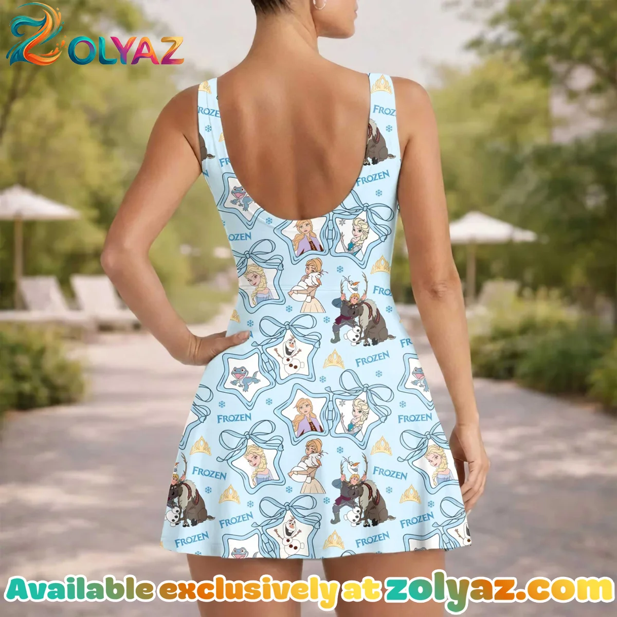 Girls Disney Elsa and Friends Blue Bow Athletic Dress - Tennis Dress Skirt, Family Matching Outfit Girls Disney Elsa and Friends Blue Bow Athletic Dress - Tennis Dress Skirt, Family Matching Outfit