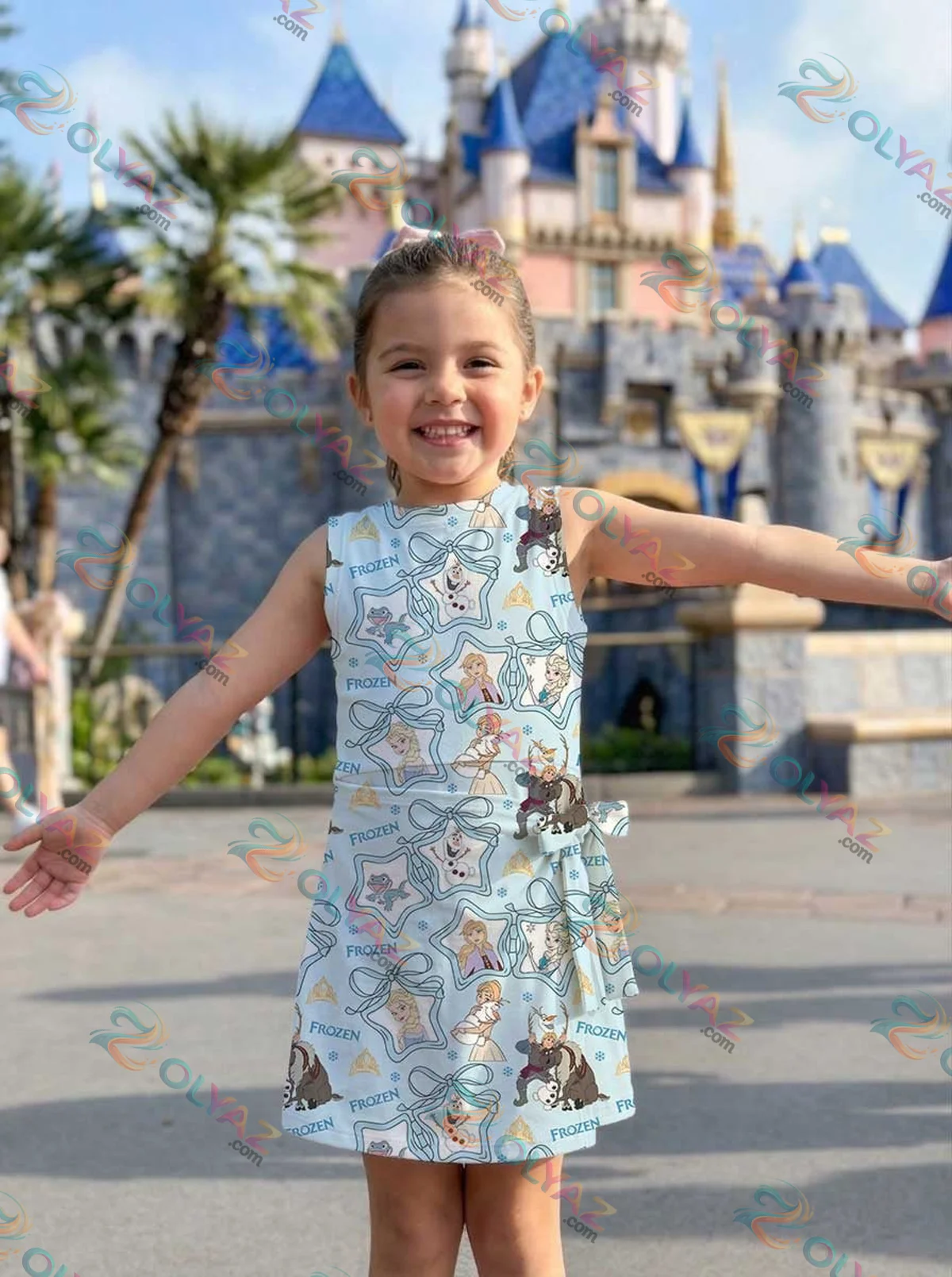 Girls Disney Elsa and Friends Blue Bow Athletic Dress - Tennis Dress Skirt, Family Matching Outfit Girls Disney Elsa and Friends Blue Bow Athletic Dress - Tennis Dress Skirt, Family Matching Outfit