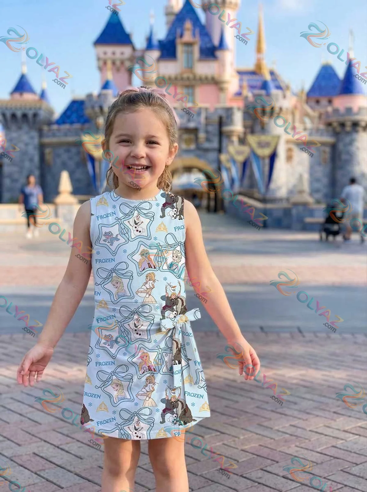 Girls Disney Elsa and Friends Blue Bow Athletic Dress - Tennis Dress Skirt, Family Matching Outfit Girls Disney Elsa and Friends Blue Bow Athletic Dress - Tennis Dress Skirt, Family Matching Outfit