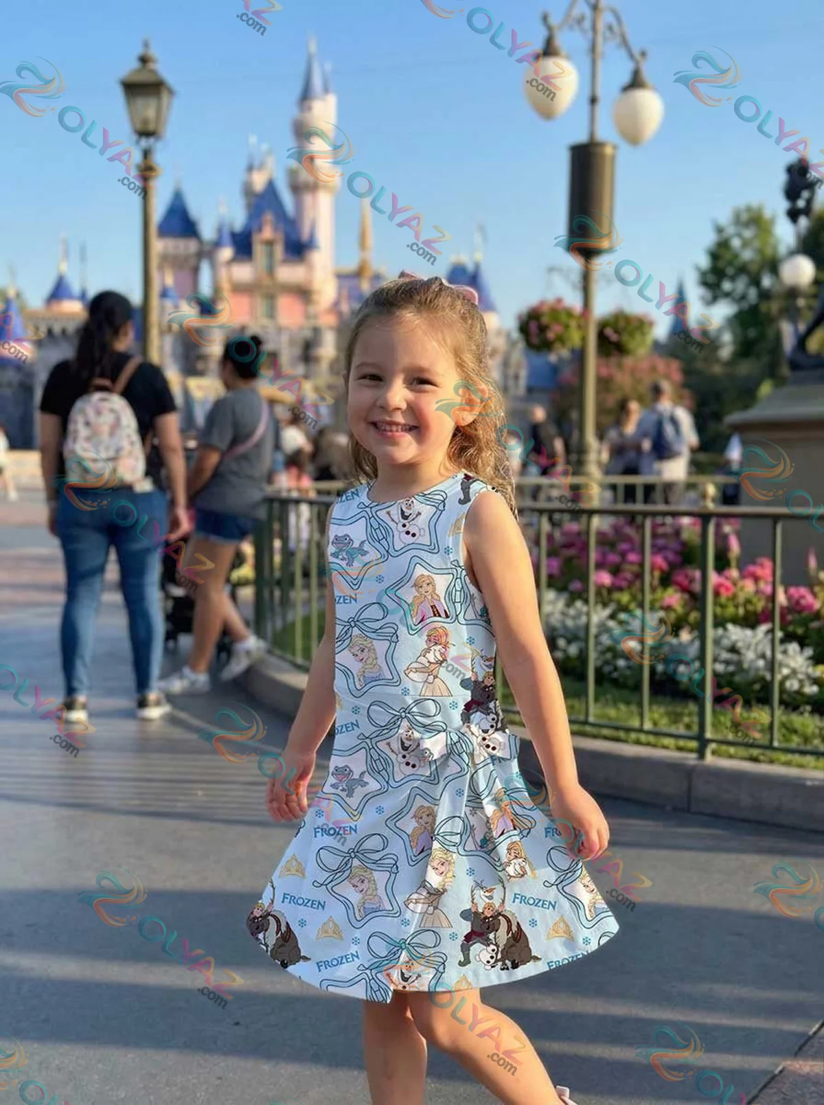 Girls Disney Elsa and Friends Blue Bow Athletic Dress - Tennis Dress Skirt, Family Matching Outfit Girls Disney Elsa and Friends Blue Bow Athletic Dress - Tennis Dress Skirt, Family Matching Outfit