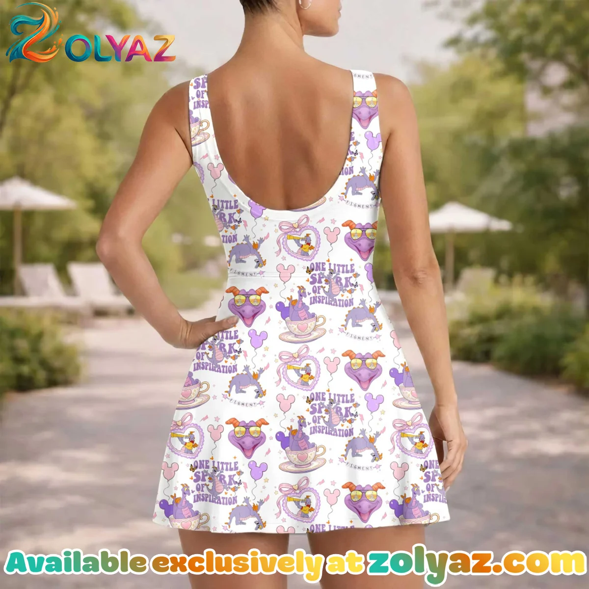 Girls Disney Figment Athletic Dress - Tennis Dress Skirt, Family Matching Outfit Girls Disney Figment Athletic Dress - Tennis Dress Skirt, Family Matching Outfit