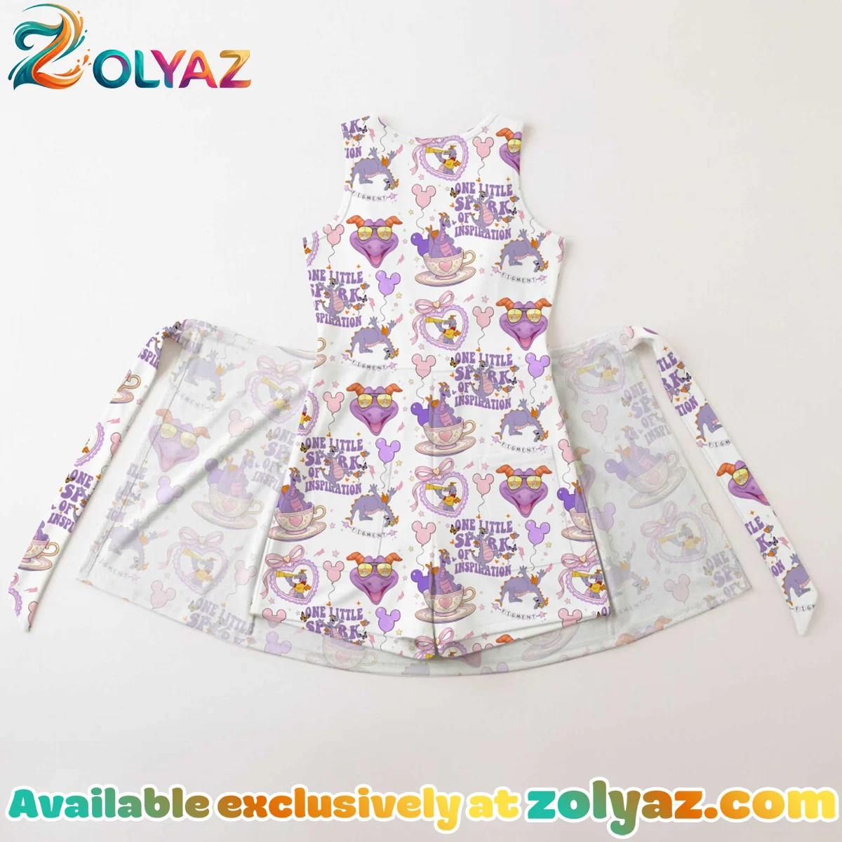 Girls Disney Figment Athletic Dress - Tennis Dress Skirt, Family Matching Outfit Girls Disney Figment Athletic Dress - Tennis Dress Skirt, Family Matching Outfit