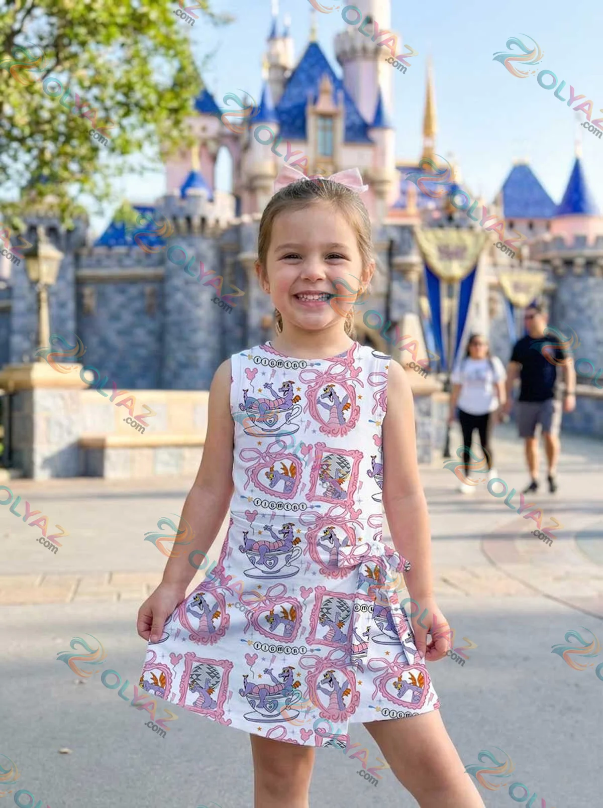 Girls Disney Figment Pink Bow Athletic Dress - Tennis Dress Skirt, Family Matching Outfit Girls Disney Figment Pink Bow Athletic Dress - Tennis Dress Skirt, Family Matching Outfit