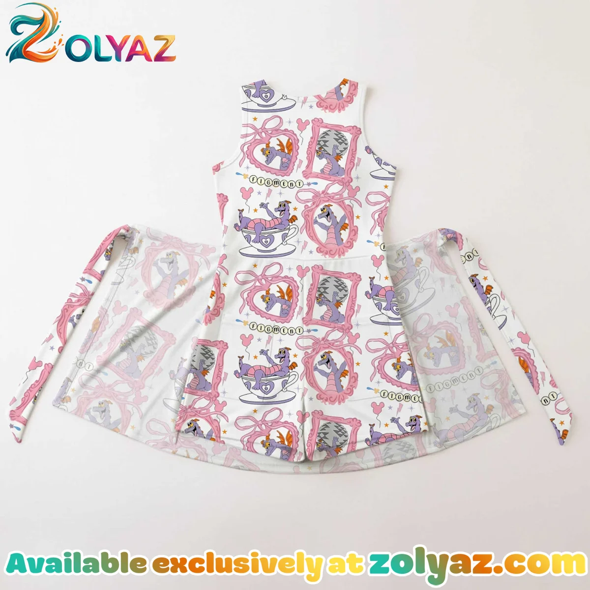 Girls Disney Figment Pink Bow Athletic Dress - Tennis Dress Skirt, Family Matching Outfit Girls Disney Figment Pink Bow Athletic Dress - Tennis Dress Skirt, Family Matching Outfit