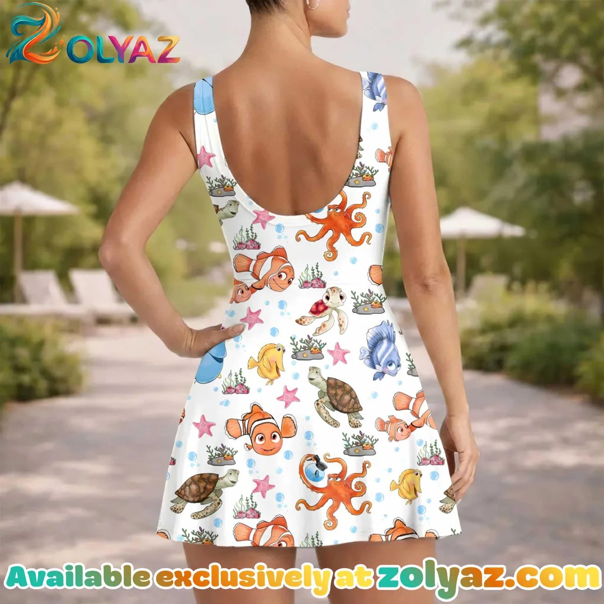 Girls Disney Finding Nemo Character Athletic Dress - Tennis Dress Skirt, Family Matching Outfit Girls Disney Finding Nemo Character Athletic Dress - Tennis Dress Skirt, Family Matching Outfit