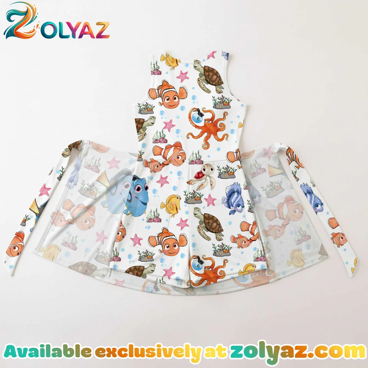 Girls Disney Finding Nemo Character Athletic Dress - Tennis Dress Skirt, Family Matching Outfit Girls Disney Finding Nemo Character Athletic Dress - Tennis Dress Skirt, Family Matching Outfit